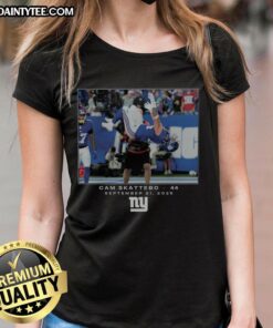 Hot Cam Skattebo Black New York Giants NFL Flash Features Week 3 Ladies Tee showcasing team pride and style.