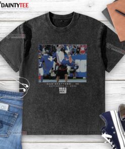 Hot Cam Skattebo Black New York Giants NFL Flash Features Week 3 Washed T-Shirt showcasing team spirit and style.