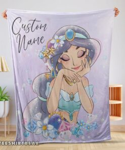 Hot Cartoon Disney Aladdin Jasmine Princess Blanket Fleece Customized Blanket