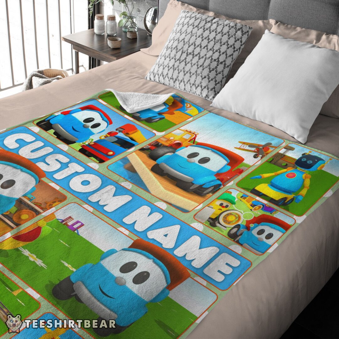 Hot Cartoon Leo The Truck With Friends Blanket Fleece Throw Customized Blanket