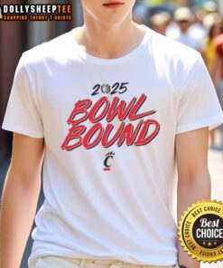 Hot Cincinnati Bearcats Bowl Bound 2025 T-Shirt featuring bold team colors and logo, perfect for game day pride.