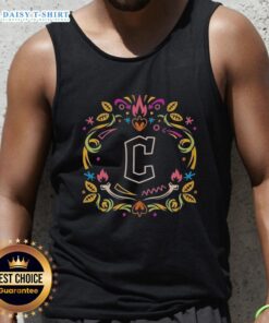 Alt Text: Hot Cleveland Guardians Dia de los Muertos MLB celebration tank top featuring vibrant colors and festive design.