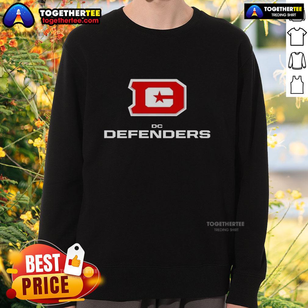 Hot Dc Defenders Lockup Logo Sweatshirt Hot DC Defenders Lockup Logo Sweatshirt featuring a bold team logo on a stylish, comfortable design for fans.