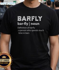 Hot Drinking Barfly T-Shirt featuring the definition of 'barfly' for those who love spending time in bars.