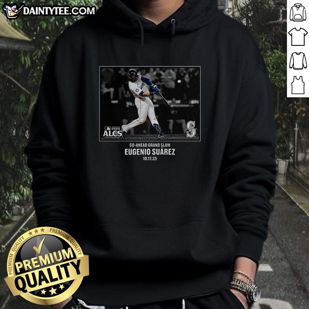 hot-eugenio-suarez-seattle-mariners-nlcs-2025-mlb-postseason-moment-hoodie Alt Text: Hot Eugenio Suarez in Seattle Mariners NLCS 2025 MLB postseason moment hoodie, showcasing team spirit and style.