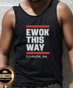 Hot Ewok This Way Rock On Tank Top featuring a playful Ewok graphic, perfect for stylish fans of sci-fi apparel.