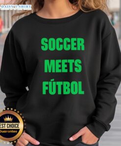 Hot FIFA World Cup 2026 Soccer Meets Futbol Sweatshirt featuring vibrant colors and stylish design for fans.