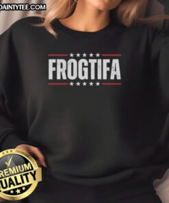 Hot Frogtifa Portland Frog Protest sweatshirt featuring vibrant frog graphics in a stylish design for activism.