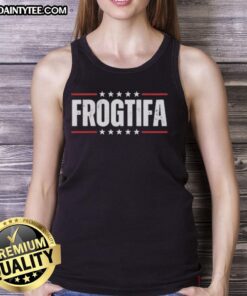 Hot Frogtifa Portland Frog Protest Tank Top featuring a vibrant frog design for eco-conscious activism.