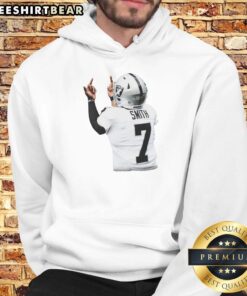 Alt Text: Hot Geno Smith Las Vegas Raiders Run the Table Throwback Hoodie showcasing a stylish design for fans.