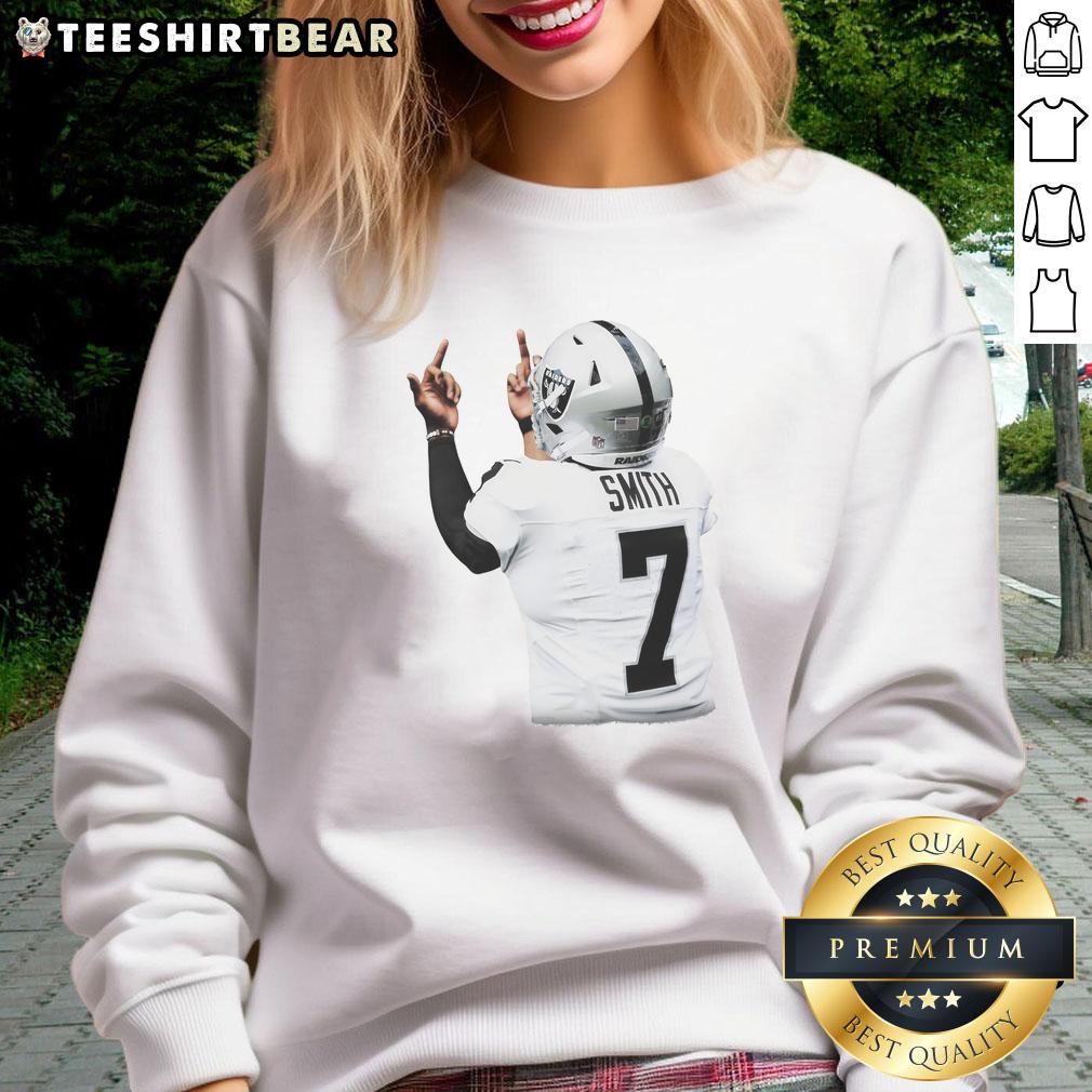 Hot Geno Smith Las Vegas Raiders Run The Table Throwback Sweatshirt Alt Text: Hot Geno Smith Las Vegas Raiders Run The Table Throwback Sweatshirt featuring vibrant team colors and iconic design.