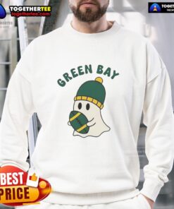 Hot Green Bay Packers Ghost Football Halloween Sweatshirt featuring spooky design perfect for Halloween and game day.