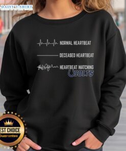 Cozy Hot Heartbeat Indianapolis Colts sweatshirt perfect for fans, showcasing team pride and style during game day.