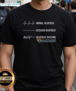 Hot Heartbeat Watching Jacksonville Jaguars T-Shirt featuring vibrant team colors and a stylish design for fans.