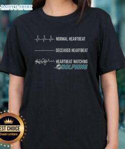 Hot Heartbeat Watching Miami Dolphins Ladies Tee featuring vibrant team colors and stylish design for female fans.
