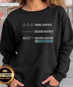 Alt Text: Stylish Hot Heartbeat Watching Miami Dolphins sweatshirt in vibrant colors, perfect for fans and casual wear.