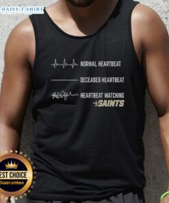 Stylish Hot Heartbeat Watching New Orleans Saints tank top design featuring team colors and logo for passionate fans.