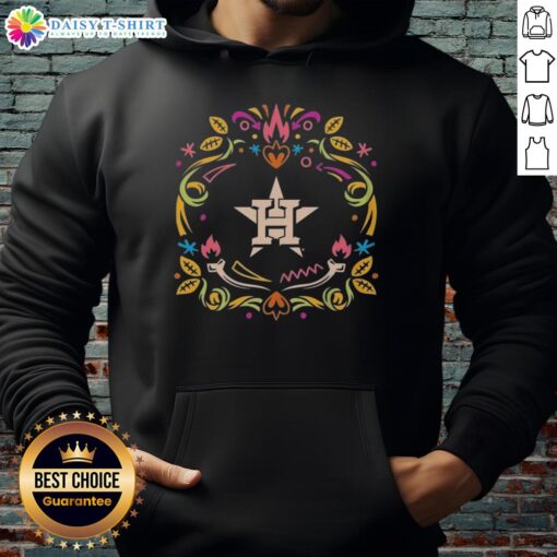 Hot Houston Astros Dia de los Muertos MLB celebration hoodie featuring vibrant colors and festive designs.