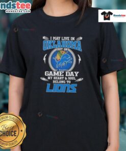 Detroit Lions football ladies tee, perfect for game day, showcasing team spirit even in Oklahoma.