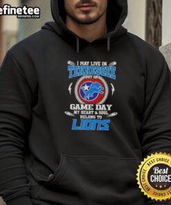 Detroit Lions hoodie expressing pride, perfect for game day, highlighting love for the team while living in Tennessee.