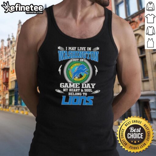 Detroit Lions tank top showcasing pride for the team, perfect for game day attire, even in Washington.