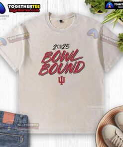 Hot Indiana Hoosiers Football 2025 Bowl Bound washed t-shirt featuring team colors and logo, perfect for fans.