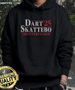 Hot Jaxson Dart and Cam Skattebo wearing 'The Future Is Now' NFL football hoodie, showcasing style and team spirit.