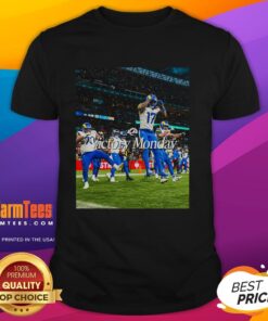 Hot Los Angeles Rams Victory Monday T-Shirt featuring bold team logo and vibrant colors, perfect for fans celebrating a win.