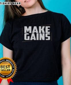 Hot Make Gains Gym Ladies Tee - Stylish women's fitness shirt perfect for workouts and athletic fashion.