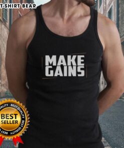 Hot Make Gains Gym Tank Top in vibrant red, perfect for workouts and showcasing your fitness passion. Ideal for gym enthusiasts.