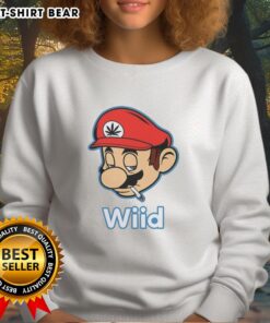 Hot Mario Bros Wii'd sweatshirt featuring vibrant graphics of Mario smoking, perfect for gaming fans and collectors.