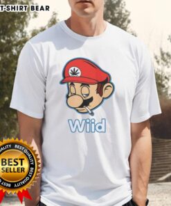 Alt Text: Hot Mario Bros Wiid Smoking T-Shirt featuring a graphic of Mario with a smoking theme in vibrant colors.