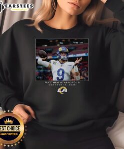 Hot Matthew Stafford Los Angeles Rams NFL Week 7 2025 sweatshirt in team colors, perfect for game day style.