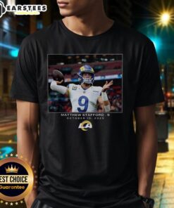 Hot Matthew Stafford Los Angeles Rams NFL Week 7 2025 T-Shirt featuring bold graphics and team colors.