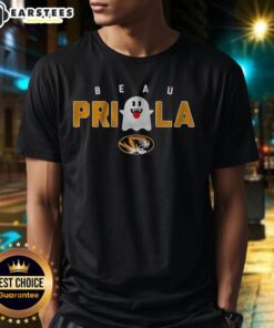 Hot Missouri Tigers Football Beau Pribula Boo Ghost Halloween T-Shirt featuring a spooky design for fans.
