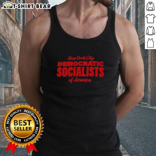 Hot New York City Democratic Socialists of America tank top featuring bold graphics and vibrant colors for activism.