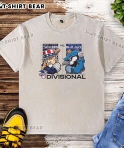 2025 AL Division Series: Hot New York Yankees vs Toronto Blue Jays mascot washed t-shirt, perfect for baseball fans.