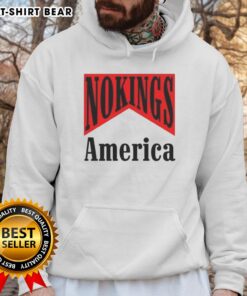 Alt Text: Hot No Kings America Medicine Packaging Sarcastic Hoodie featuring bold graphics and a trendy design for casual wear.