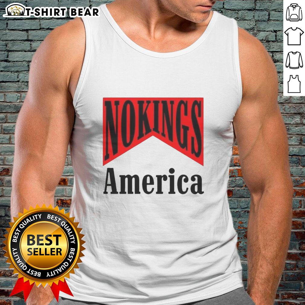 Hot No Kings America Medicine Packaging Sarcastic Tank Top Hot No Kings America Medicine packaging on a sarcastic tank top, featuring bold graphics and a humorous design.