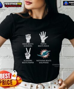 Alt Text: Stylish Miami Dolphins football logo ladies tee showcasing team spirit and comfort for fans.