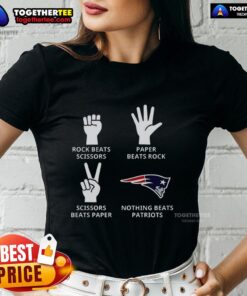 Alt Text: Stylish New England Patriots football logo on a ladies tee, perfect for fans of the team and casual wear.