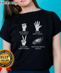 Alt Text: Women's tee featuring the Philadelphia Eagles football logo, perfect for fans supporting their team in style.