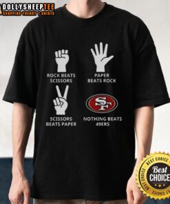 Alt Text: San Francisco 49ers football logo T-shirt featuring a bold design, perfect for fans and game day attire.