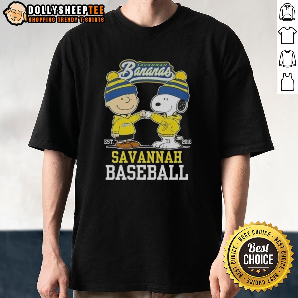 Hot Peanuts Charlie Brown And Snoopy Savannah Bananas Baseball Est 2016 T Shirt Alt Text: Hot Peanuts Charlie Brown and Snoopy Savannah Bananas baseball T-shirt, established 2016, perfect for fans and collectors.