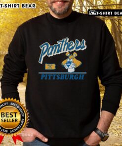 Alt Text: Vintage Pittsburgh Panthers Fly By Sweatshirt featuring bold team colors and logo, perfect for fans and collectors.