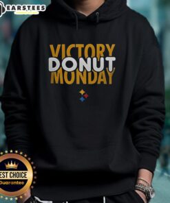 Hot Pittsburgh Steelers Football Victory Donut Monday Hoodie featuring team colors and logo, perfect for fans.