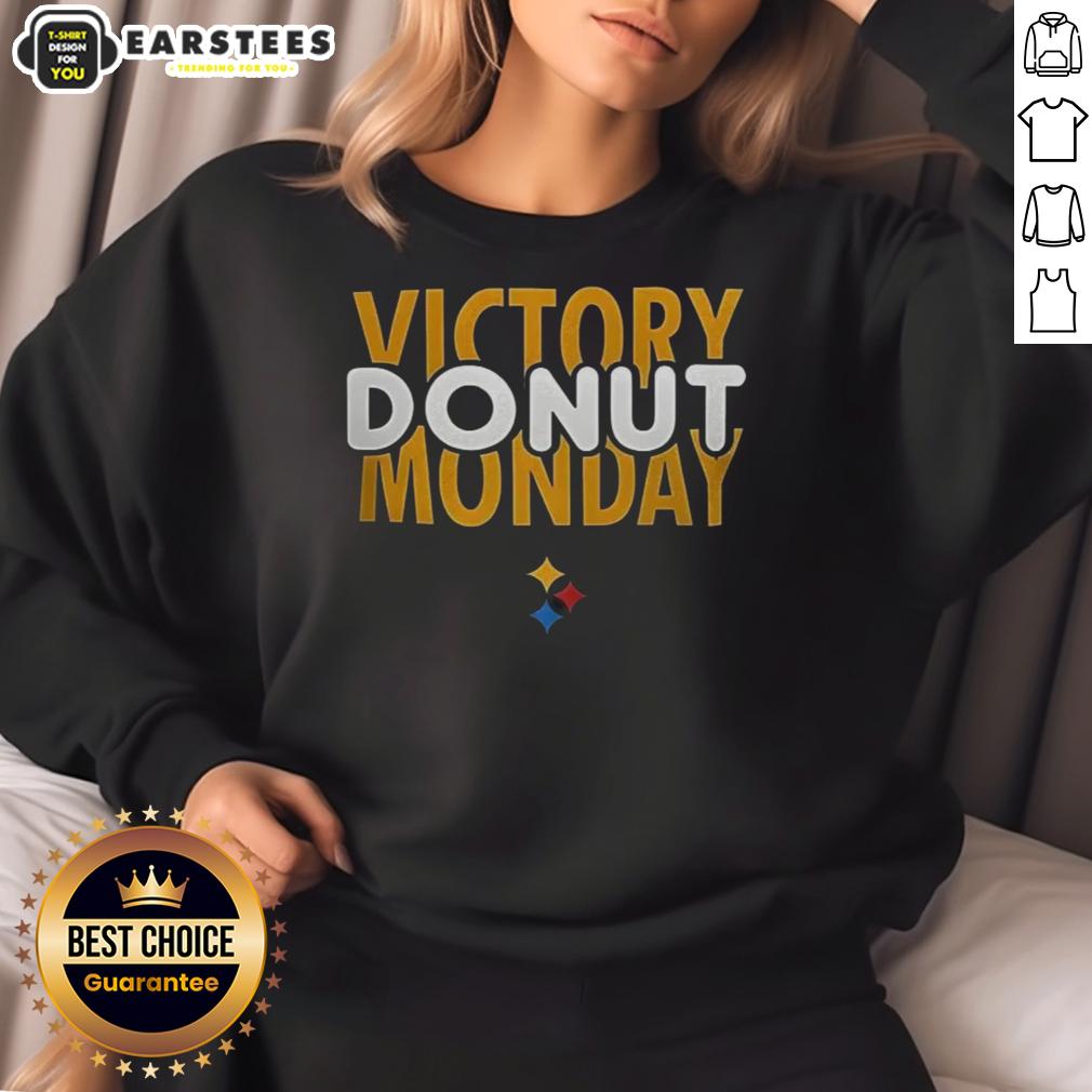 hot-pittsburgh-steelers-football-victory-donut-monday-sweatshirt Hot Pittsburgh Steelers Football Victory Donut Monday Sweatshirt featuring team colors and logo, perfect for fans.