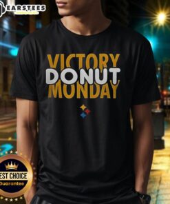 Hot Pittsburgh Steelers Football Victory Donut Monday T-Shirt featuring team colors and fun donut graphic for fans.