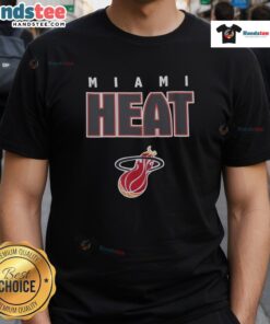 Alt Text: Hot Premium Red Miami Heat Throwback T-Shirt featuring classic logo and vintage design for basketball fans.