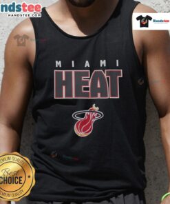 Alt Text: Hot Premium Red Miami Heat Throwback Tank Top featuring vibrant team logo and comfortable design for fans.